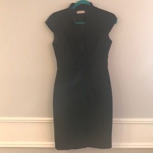 Calvin Klein Black Button Down Tie Front Dress